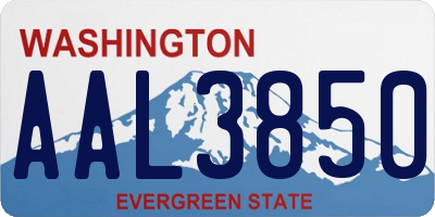 WA license plate AAL3850