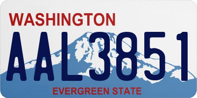 WA license plate AAL3851