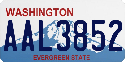 WA license plate AAL3852