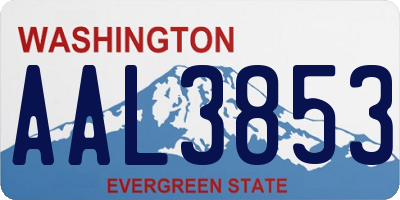 WA license plate AAL3853