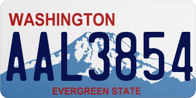 WA license plate AAL3854