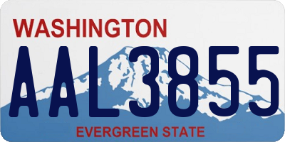 WA license plate AAL3855