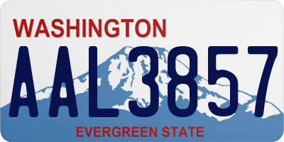 WA license plate AAL3857