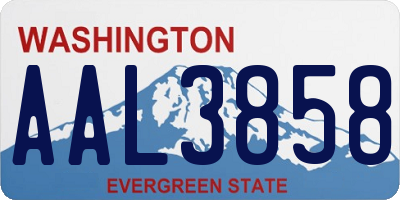 WA license plate AAL3858