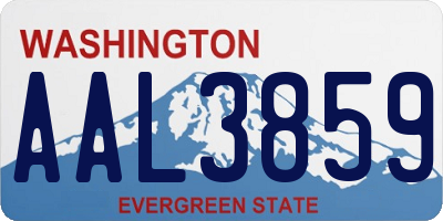 WA license plate AAL3859