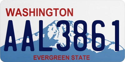 WA license plate AAL3861