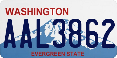 WA license plate AAL3862