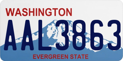 WA license plate AAL3863