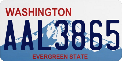 WA license plate AAL3865