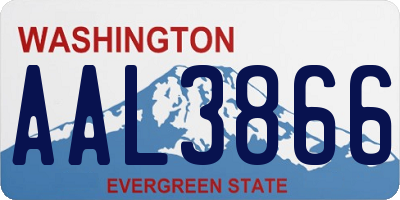 WA license plate AAL3866