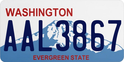 WA license plate AAL3867