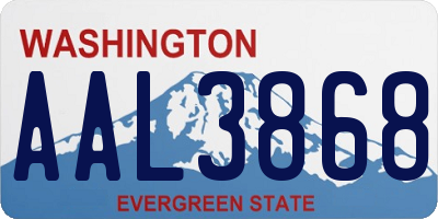 WA license plate AAL3868