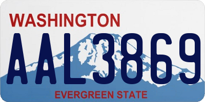 WA license plate AAL3869