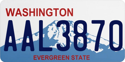 WA license plate AAL3870