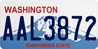 WA license plate AAL3872