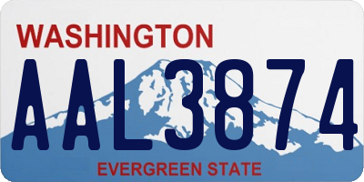 WA license plate AAL3874