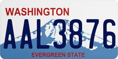 WA license plate AAL3876