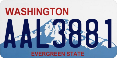 WA license plate AAL3881