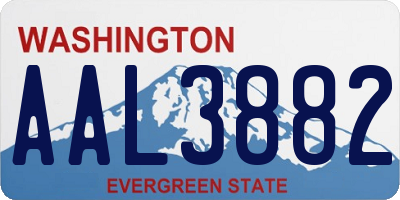 WA license plate AAL3882