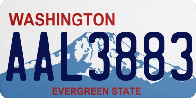 WA license plate AAL3883