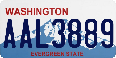 WA license plate AAL3889