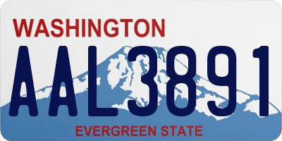 WA license plate AAL3891