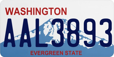 WA license plate AAL3893