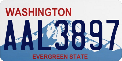 WA license plate AAL3897