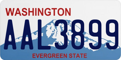 WA license plate AAL3899