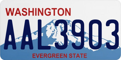 WA license plate AAL3903