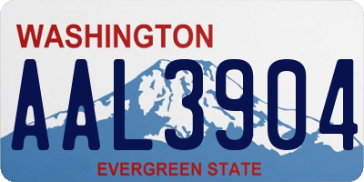 WA license plate AAL3904