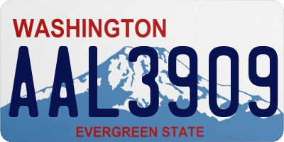 WA license plate AAL3909