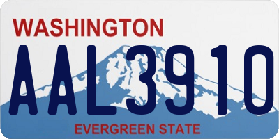 WA license plate AAL3910