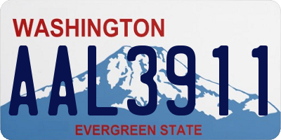 WA license plate AAL3911