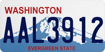 WA license plate AAL3912