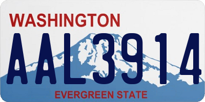 WA license plate AAL3914