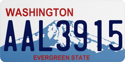 WA license plate AAL3915