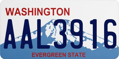 WA license plate AAL3916