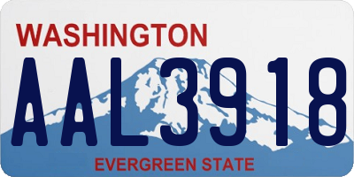 WA license plate AAL3918