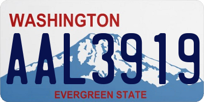 WA license plate AAL3919