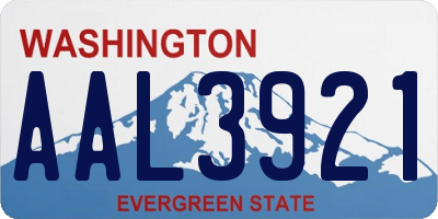 WA license plate AAL3921