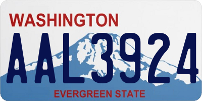 WA license plate AAL3924