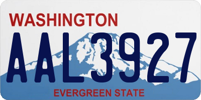 WA license plate AAL3927