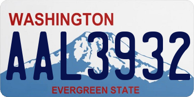 WA license plate AAL3932