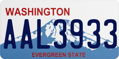 WA license plate AAL3933