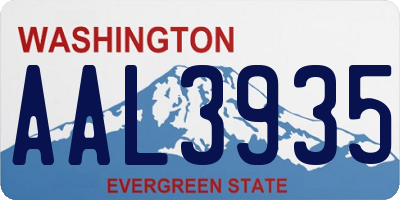 WA license plate AAL3935