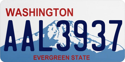 WA license plate AAL3937