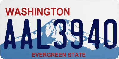 WA license plate AAL3940