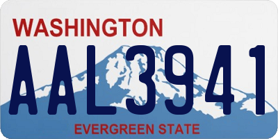 WA license plate AAL3941