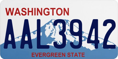 WA license plate AAL3942